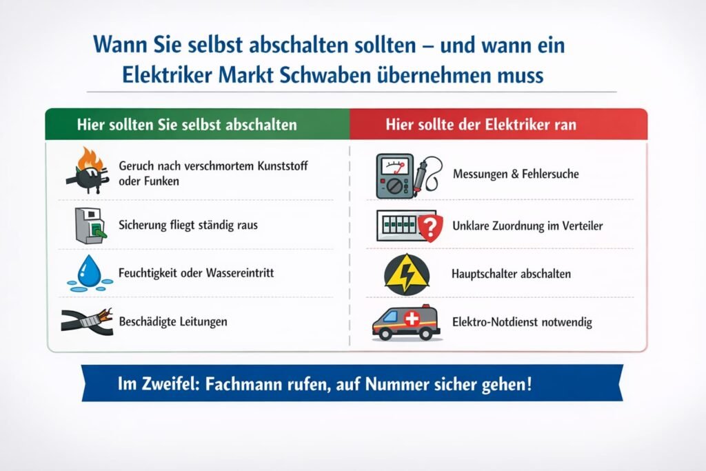 Wann Sie selbst abschalten sollten – und wann ein elektriker markt schwaben übernehmen muss