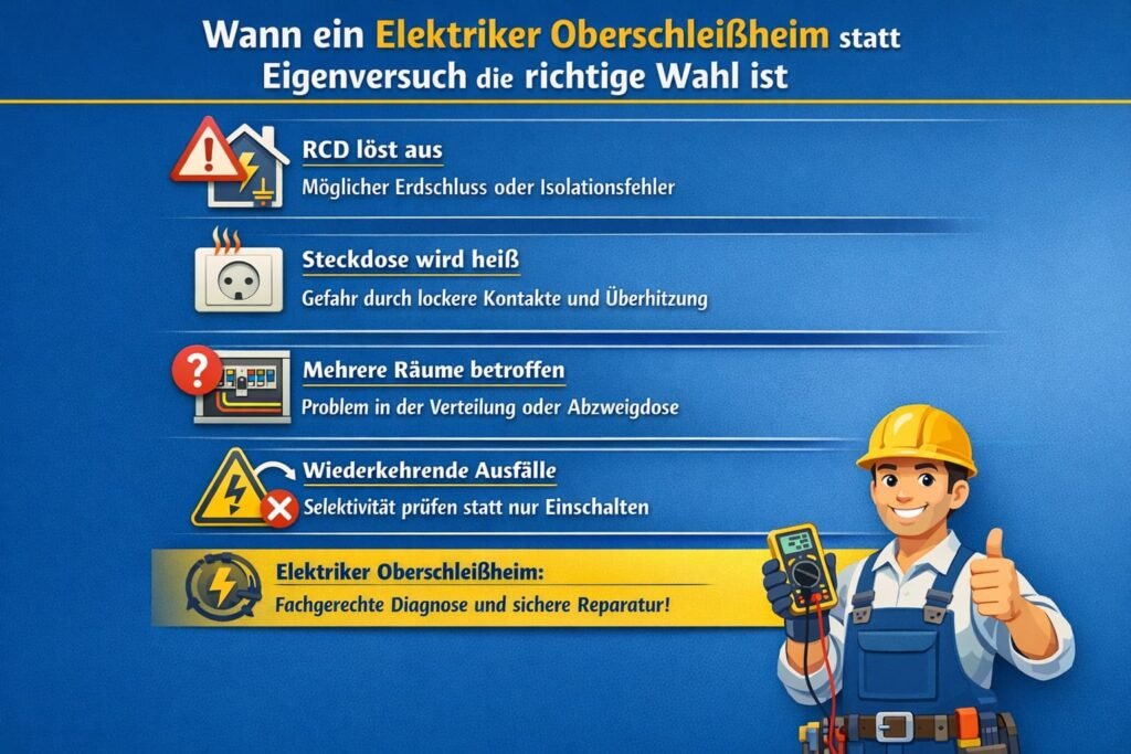 Wann ein elektriker oberschleißheim statt Eigenversuch die richtige Wahl ist