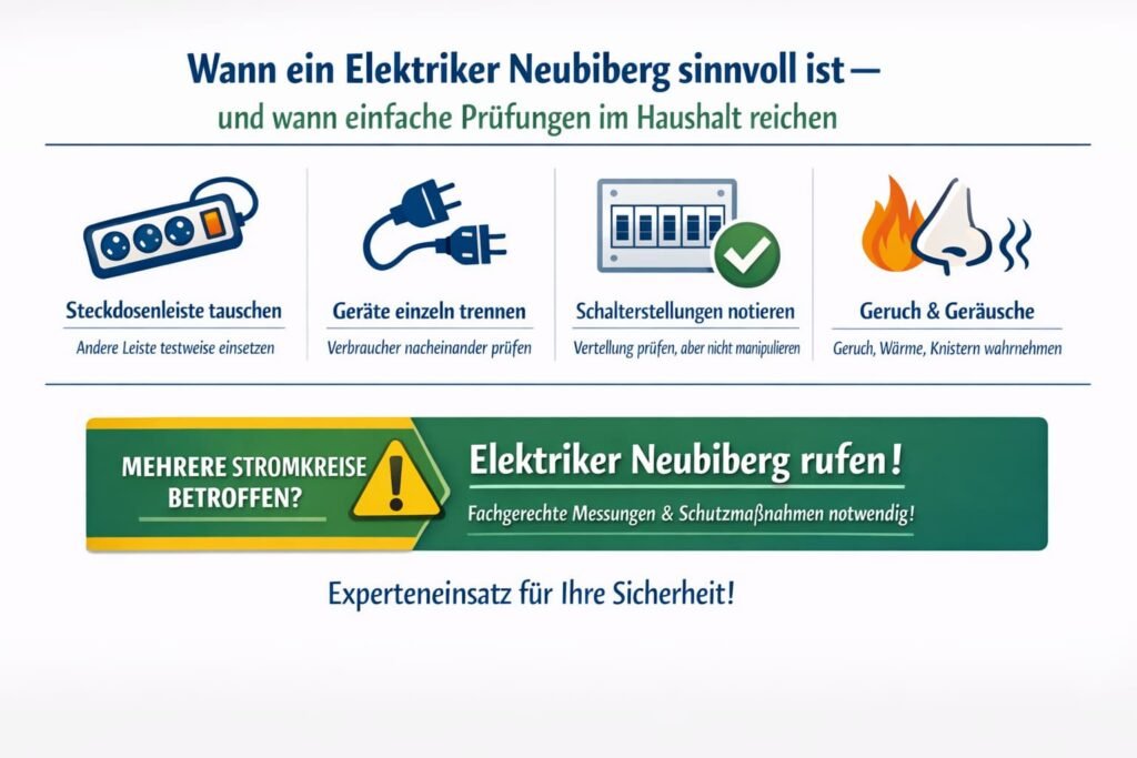 Wann ein elektriker neubiberg sinnvoll ist – und wann einfache Prüfungen im Haushalt reichen