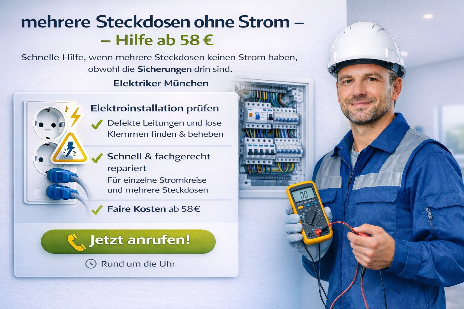 mehrere steckdosen ohne strom