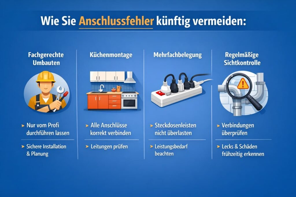 Wie Sie Anschlussfehler künftig vermeiden: Umbauten, Küchenmontage, Mehrfachbelegung und regelmäßige Sichtkontrolle