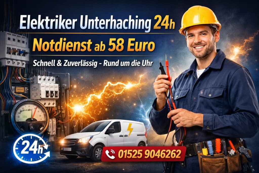Elektriker Unterhaching 24h – Notdienst ab 58 Euro