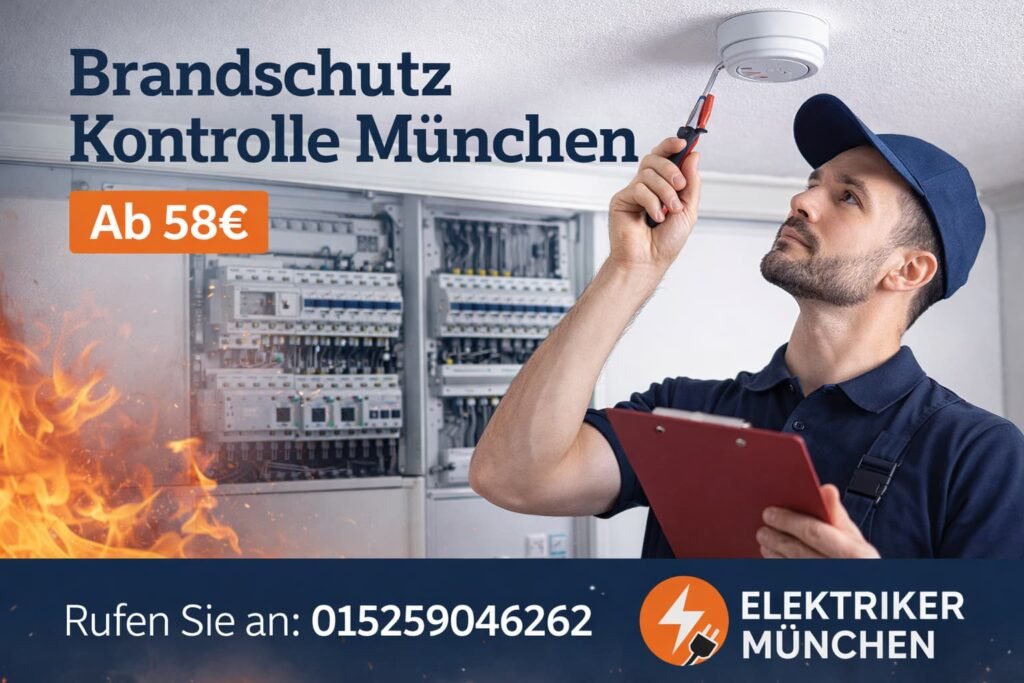 Elektriker München führt professionelle Brandschutz Kontrolle durch – Prüfung von Elektroanlagen mit modernen Messgeräten, Preis ab 58 € und schneller Service vor Ort.