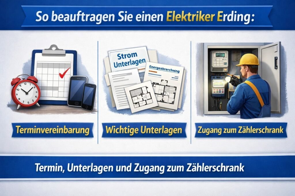 So beauftragen Sie einen elektriker erding: Termin, Unterlagen und Zugang zum Zählerschrank
