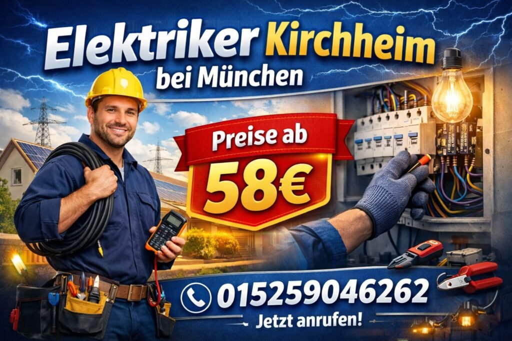 Elektriker Kirchheim bei München 24h | 7 Tage die Woche | ab 58€