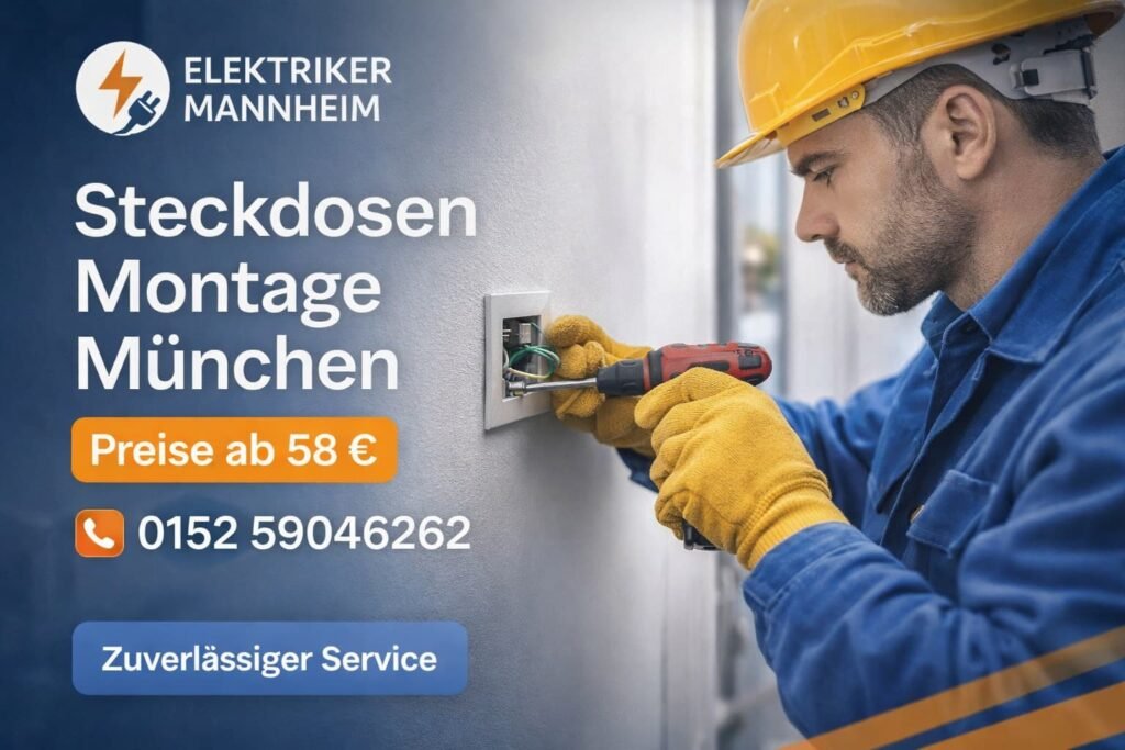 Elektriker montiert Steckdose in München – professioneller Service ab 58€ mit Elektriker Mannheim