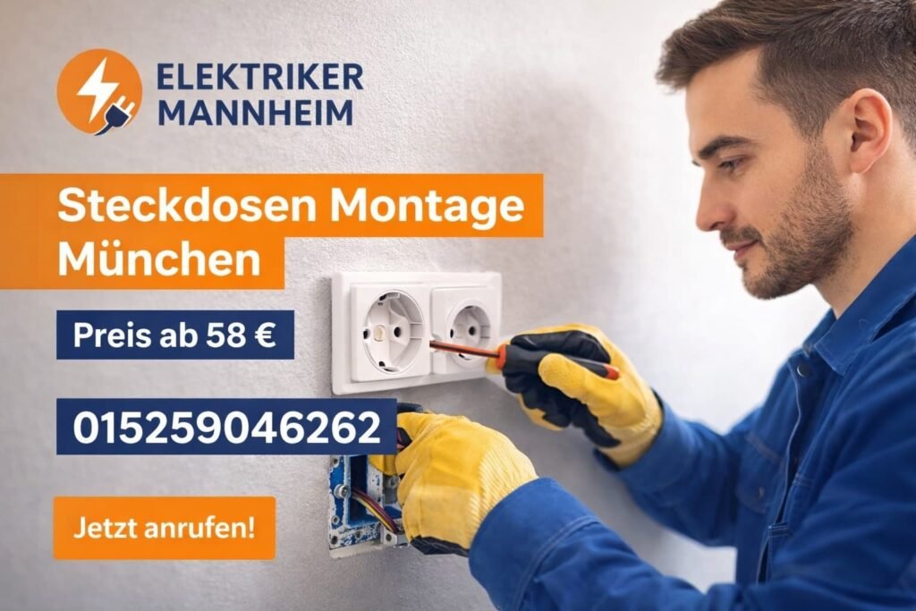 Elektriker installiert Steckdose in München – professionelle Steckdosen Montage ab 58€ | Elektriker Mannheim