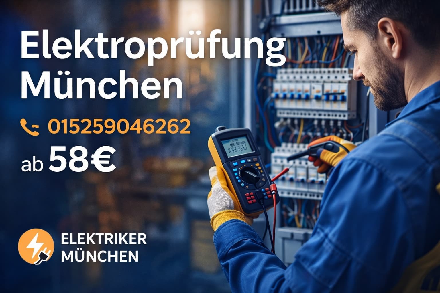Elektriker bei Elektroprüfung in München – professionelle Messung ab 58€