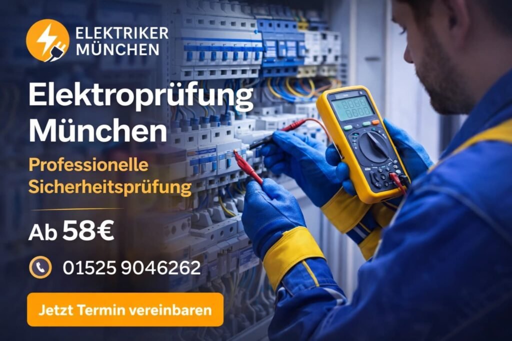 Elektriker prüft Sicherungskasten in München – professionelle Elektroprüfung ab 58€
