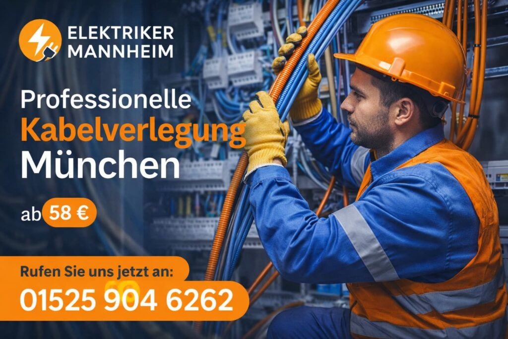 Elektriker Mannheim führt professionelle Kabelverlegung in München durch – schneller Service ab 58