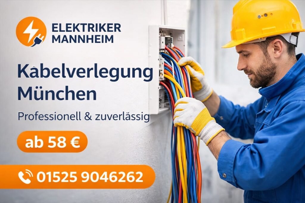 Elektriker bei der professionellen Kabelverlegung in München – zuverlässig und schnell ab 58 €