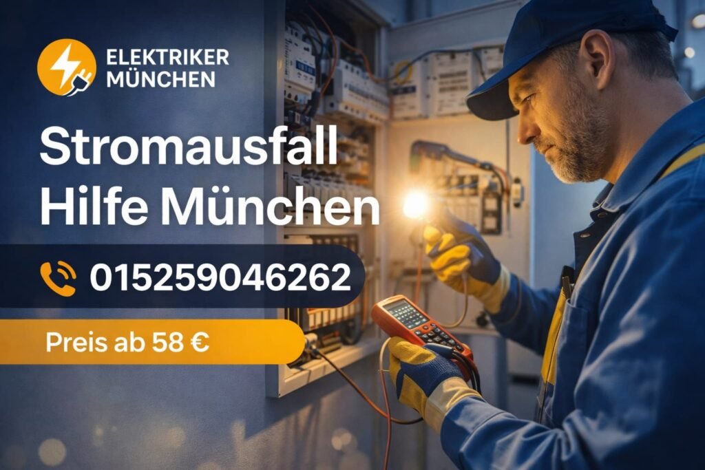 Elektriker behebt Stromausfall in München – schneller Notdienst ab 58 €
