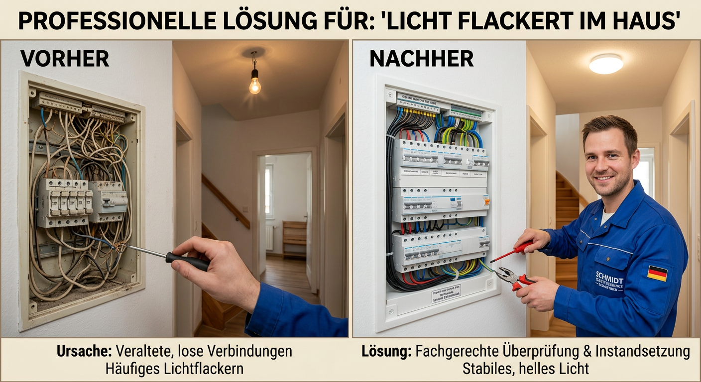 licht flackert im haus