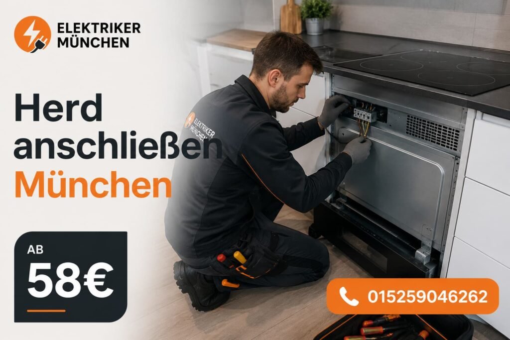 Elektriker bei der Installation eines Elektrogeräts in einer modernen Küche