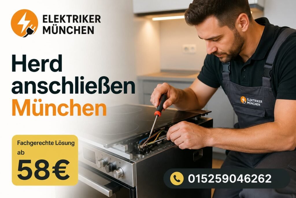 Elektriker bei der fachgerechten Installation eines Elektrogeräts in einer modernen Küche