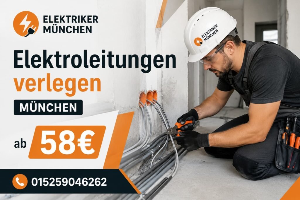 Elektriker bei der Arbeit an einer modernen Elektroinstallation