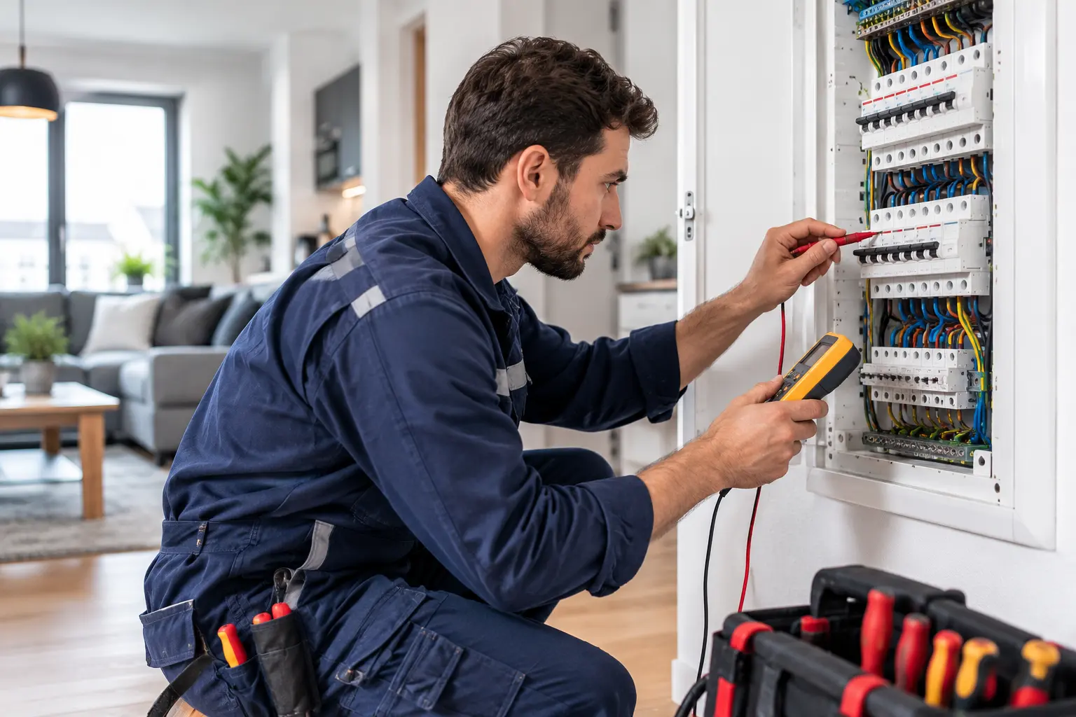Prüfung einer elektrischen Anlage in einer Wohnung in München-Hadern
