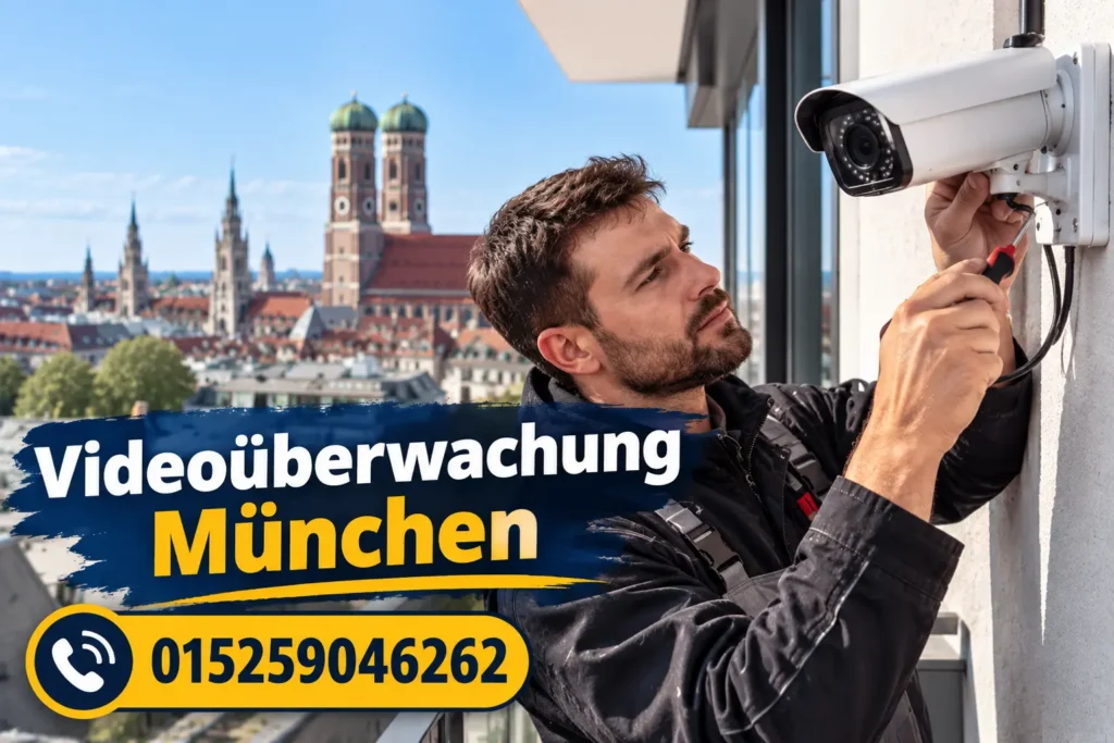 Professionelle Videoüberwachung München mit moderner Überwachungskamera und fachgerechter Installation