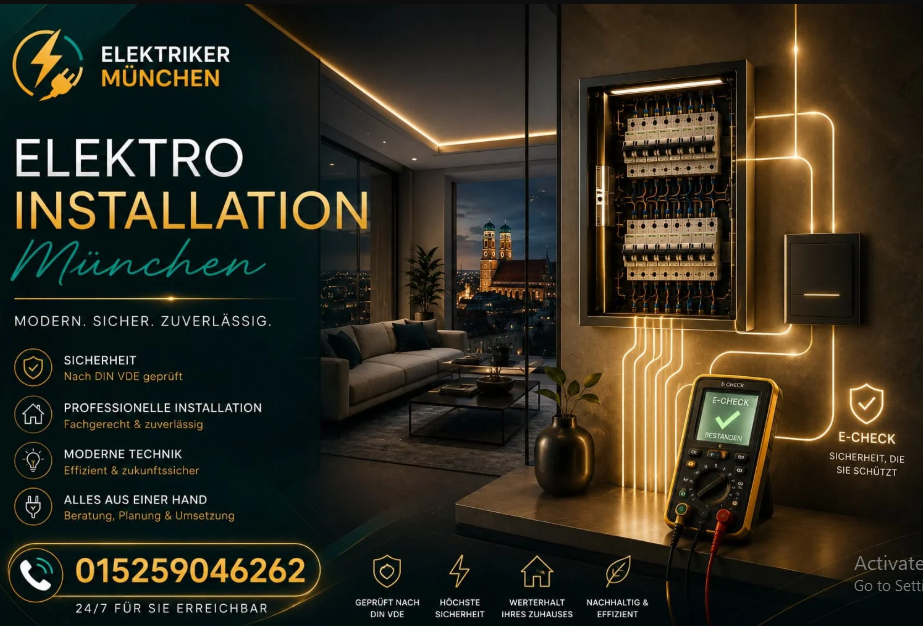 Professionelle Elektroinstallationen in München – moderne Technik, präzise Ausführung und höchste Sicherheitsstandards für Wohn- und Gewerbeimmobilien.